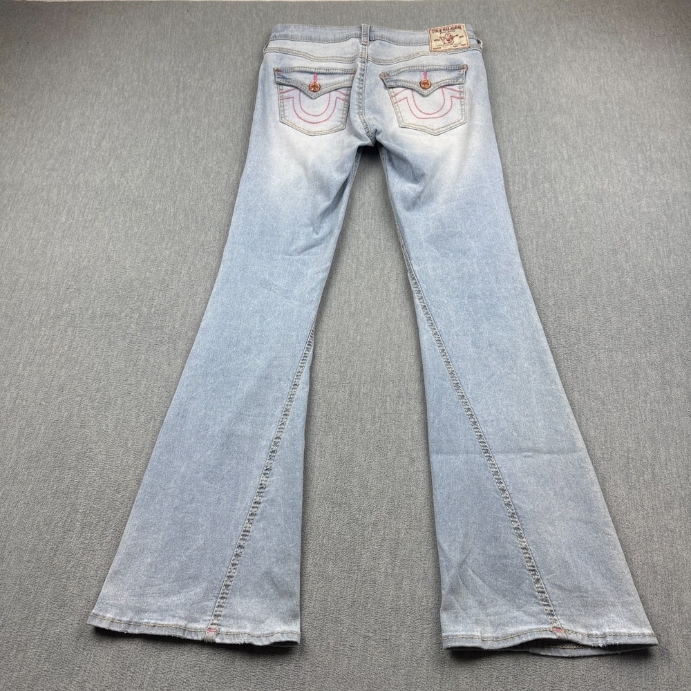 True Religion Jeans Womens 28x32 Blue Joey Low Rise Flare Denim Pants Pockets